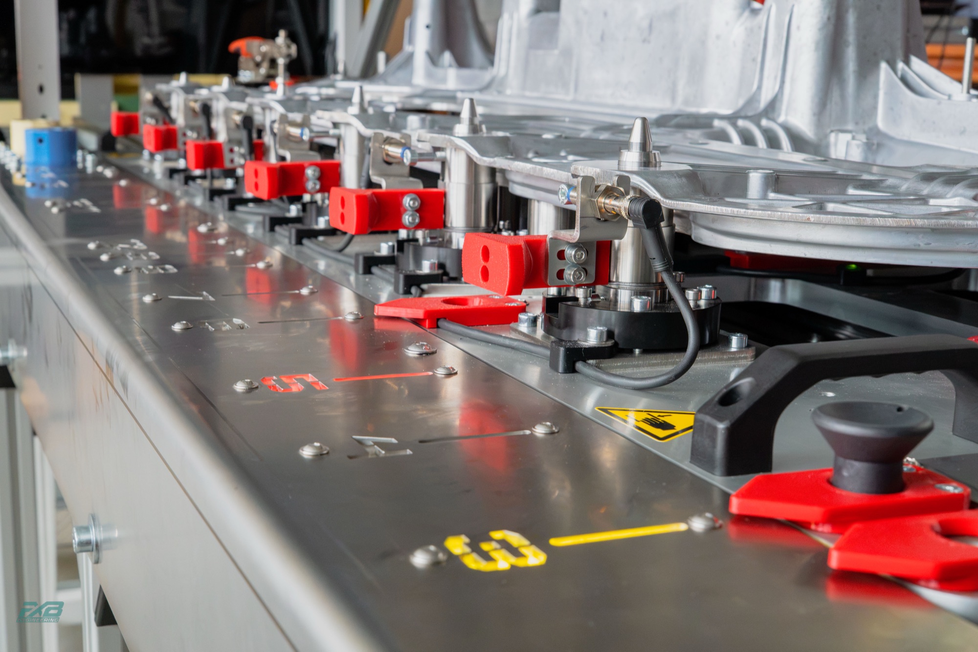 Clamped aluminium component with numbered joining positions